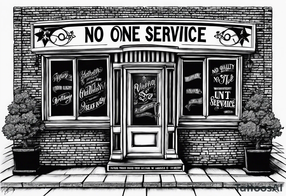 Text "no one service" tattoo idea