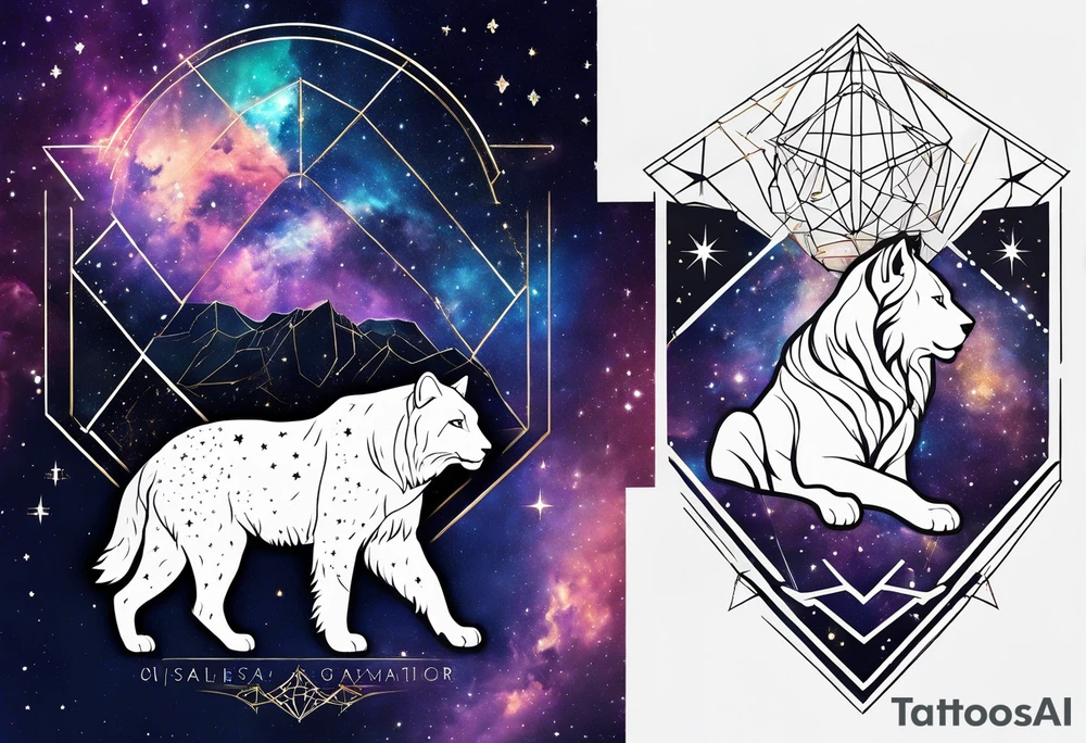 constellations Ursa Major plus Leo Minor plus Lynx in a galaxy tattoo idea