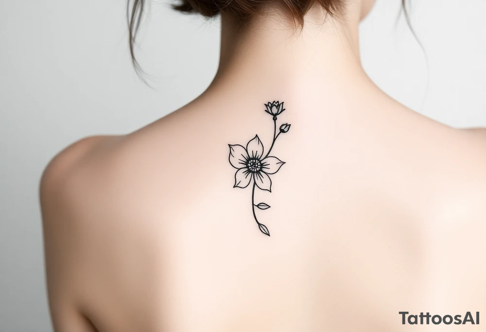 flower going down spine tattoo tattoo idea
