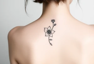 flower going down spine tattoo tattoo idea