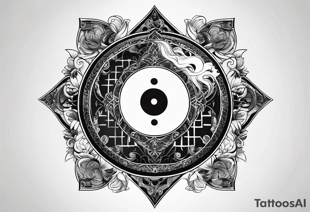 sword consistency ying yang tattoo idea