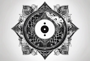 sword consistency ying yang tattoo idea