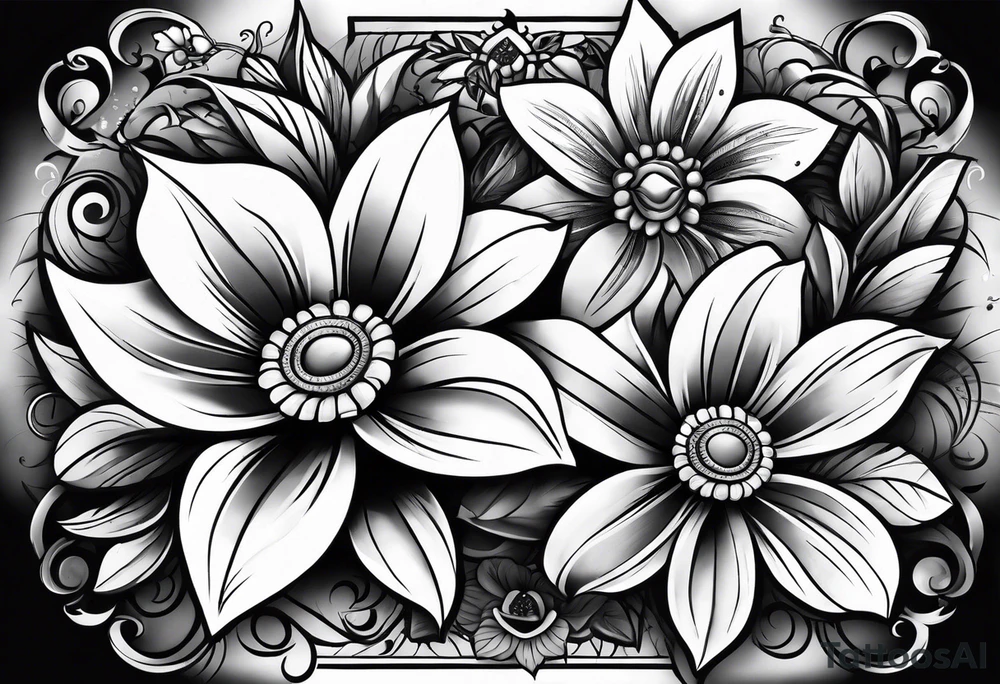 Chicano flowers tattoo idea