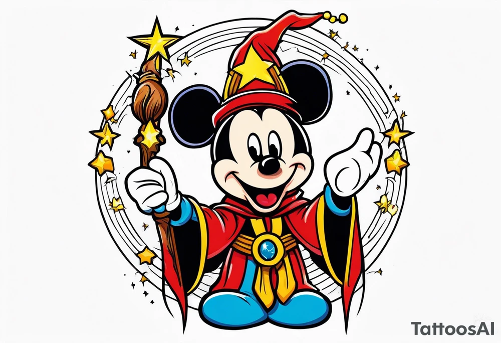 wizard mickey mouse tattoo idea