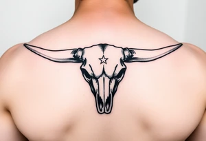 Longhorn skull with Texas flag tattoo idea