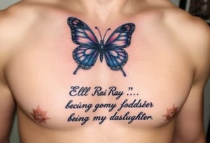 EllaRay with a butterfly and a quote about being my god daughter tattoo idea