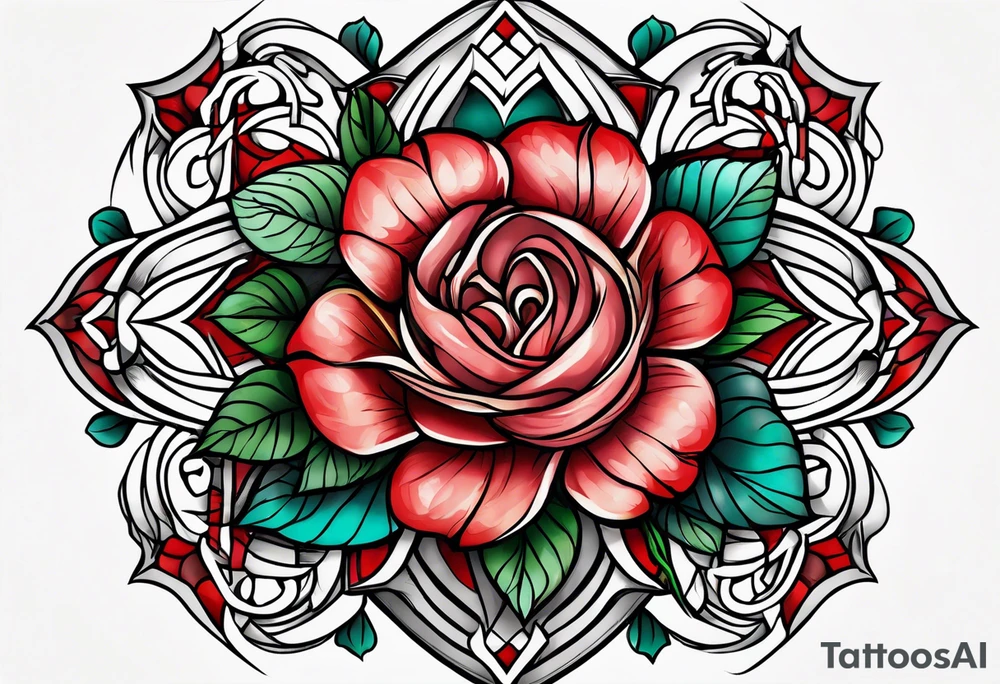 Tudor rose cygel tattoo idea