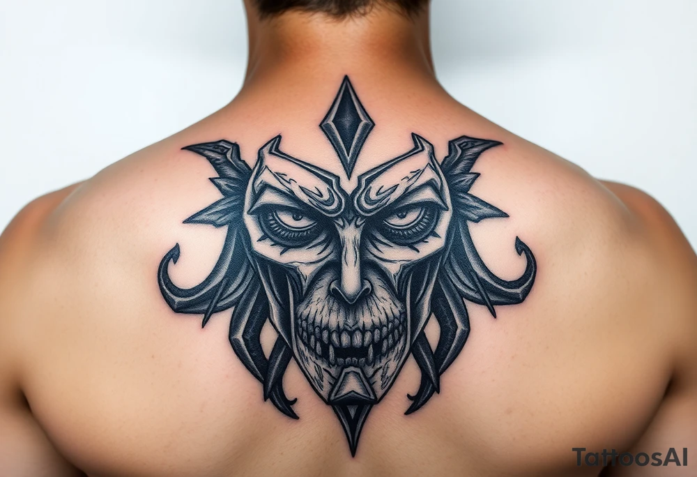 Dark magic small face tattoo idea