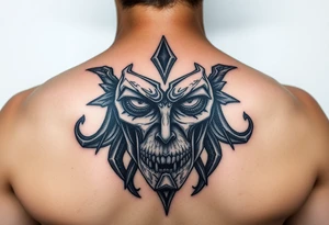 Dark magic small face tattoo idea