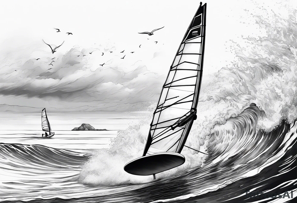 Windsurfer im Meer tattoo idea