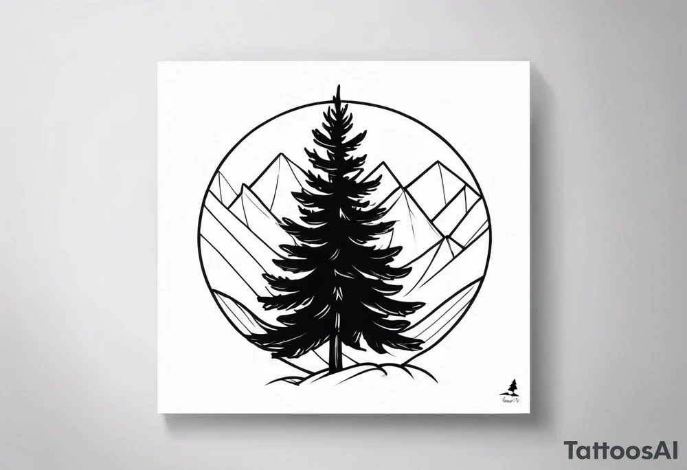 spruce tree tattoo idea