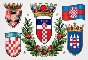 flags of croatia, serbia, slovenia tattoo idea