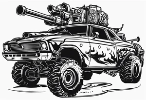 Mad max furiosa  Octoboss war rig die eternal traditional tattoo idea