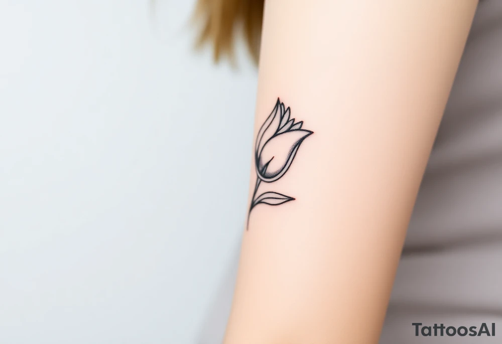two intertwined tulips with stem tattoo idea