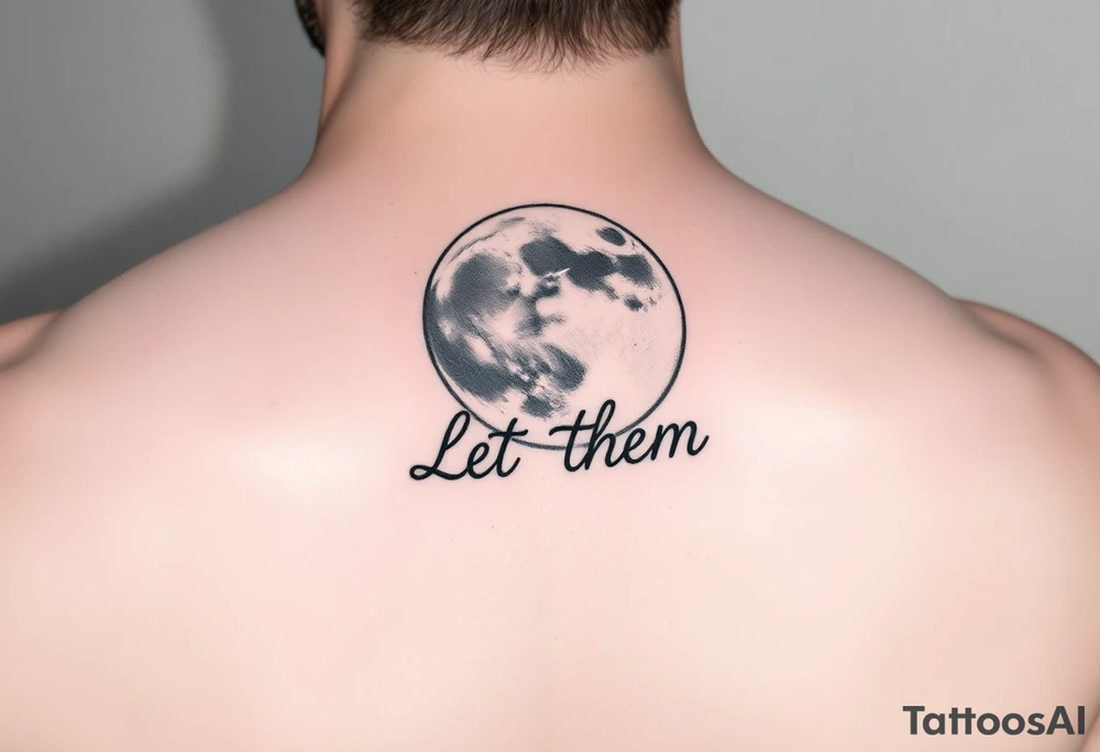 Moon light with être text Let Them tattoo idea