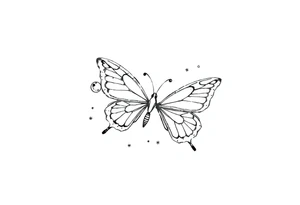 Simple outline of butterflies with lots of sparkles and some bubbles tattoo idea