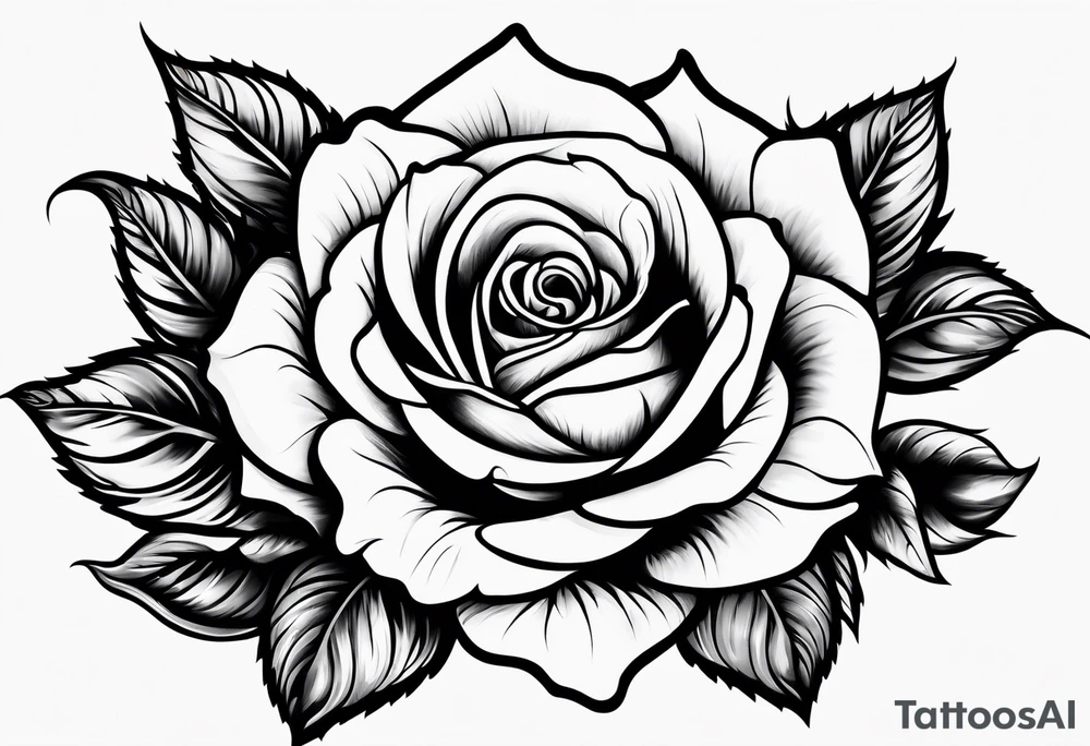 black out rose tattoo idea
