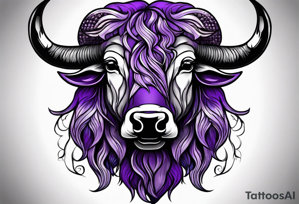 purple buffalo tattoo idea