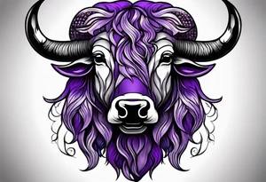 purple buffalo tattoo idea