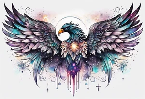 Constellation, Angel wing , animal  snow , cross tattoo idea