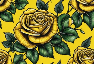 Yellow rose bagpipes tattoo idea