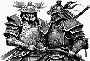 robot samurai vs human samurai in a duel to the death tattoo idea