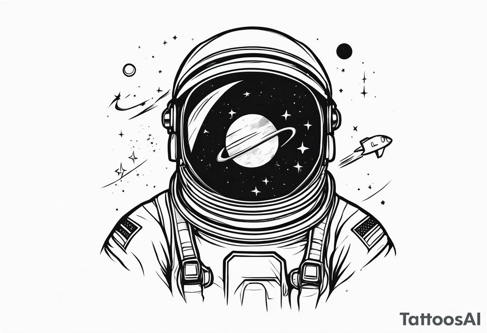 astronaut in space tattoo idea