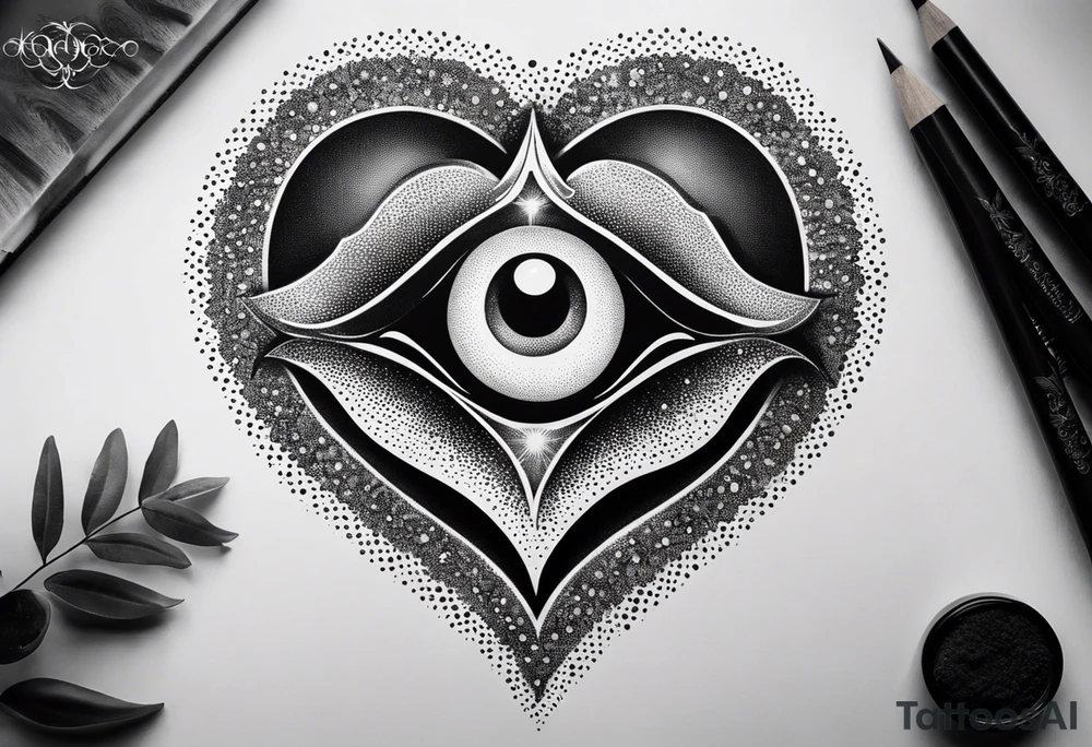 Cuore sacro con pugnale e occhio di ra tattoo idea