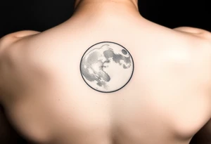 A fine line moon with the sun coming out behind it tattoo idea