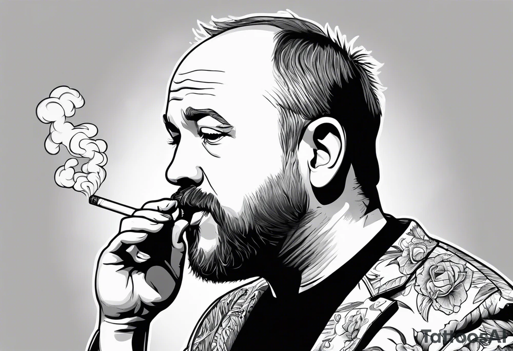 Louis C.K. smoking cigarette tattoo idea