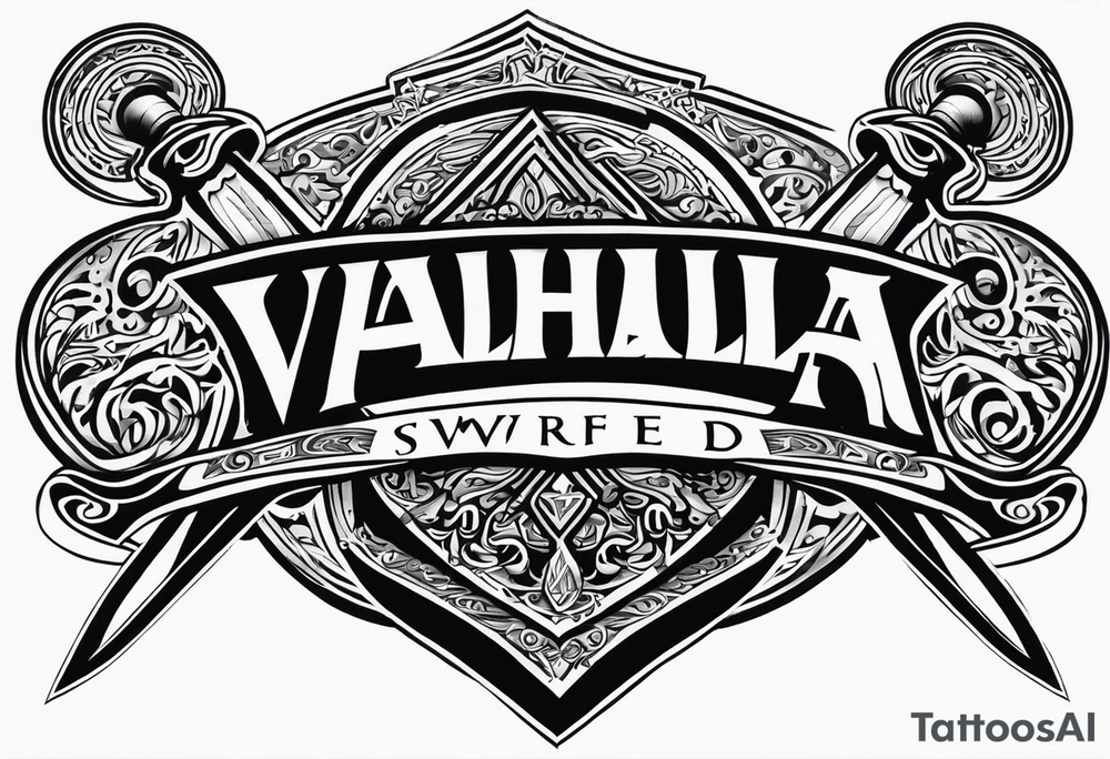 Valhalla sword shield tattoo idea