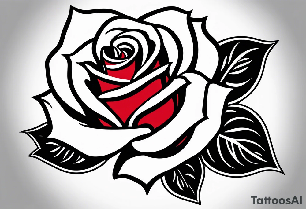 red rose blooming tattoo idea
