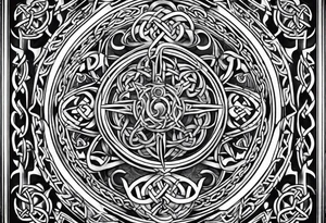 Celtic Viking sleeve tattoo with Viking compass tattoo idea