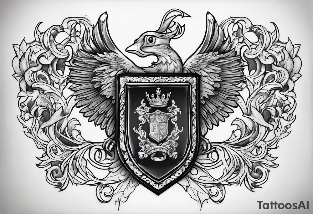 Collins family crest chest tattoo tattoo idea