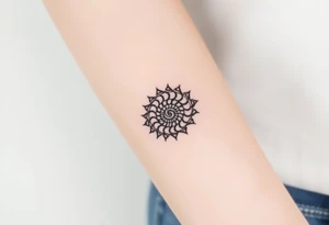 Fibonacci sun spiral shell tattoo idea
