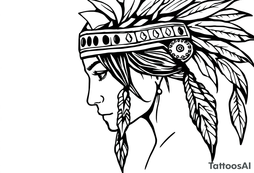 Native American female tattoo idea