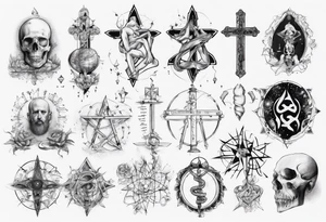 The study of human body and religion combined with emphasis on science tattoo idea