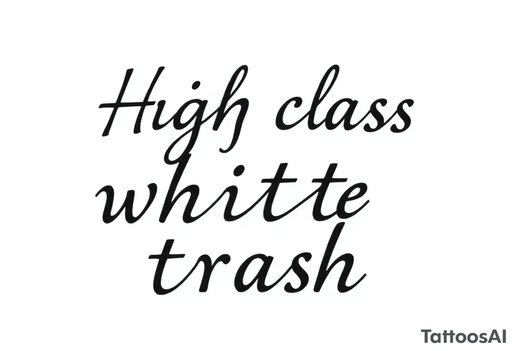 High class white trash tattoo idea