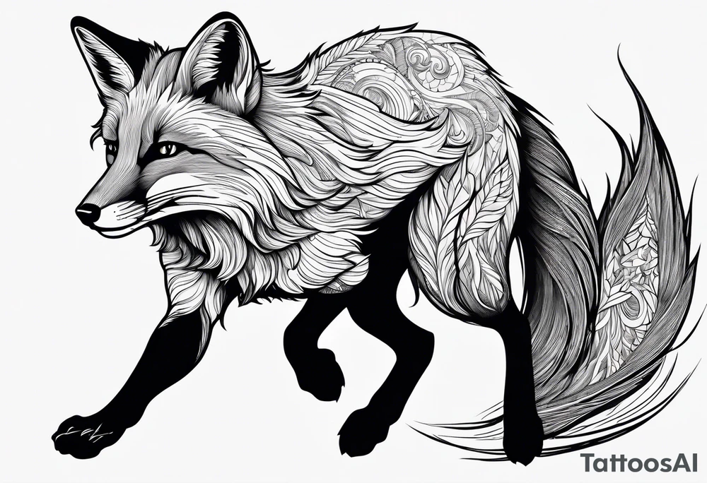 Fox leaping tattoo idea
