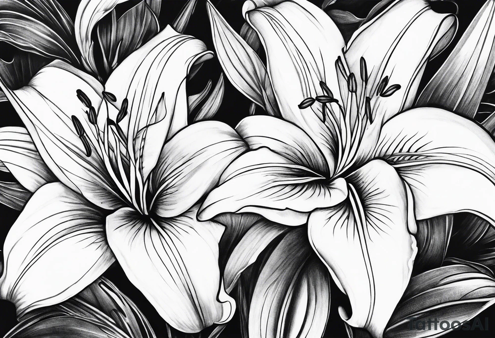 lilies growing tattoo idea
