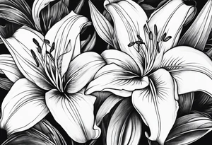lilies growing tattoo idea