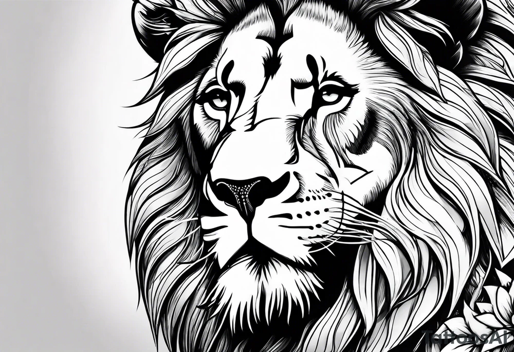 lion smoking weed tattoo idea