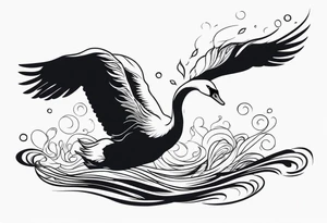 woman swan diving off of a cigarette tattoo idea
