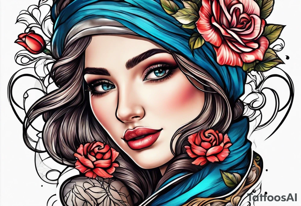 Romantic design foe woman arm using my kids picture tattoo idea