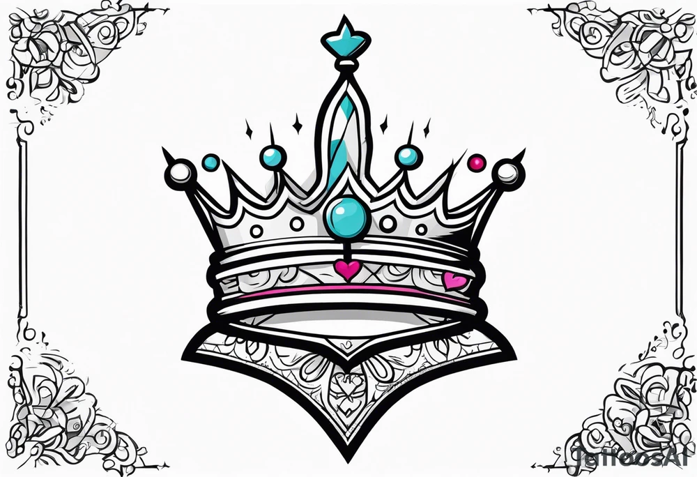 Sword, crown, distance love, science tattoo idea