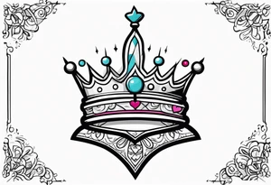 Sword, crown, distance love, science tattoo idea