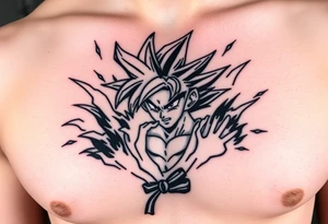 legendary dragonball z scene with energy aura and power effects tattoo idea