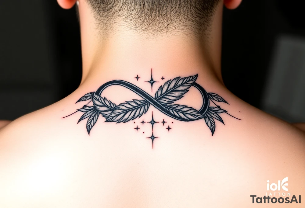 infinity symbol woven with floating feathers and stardust tattoo idea infinity symbol woven with floating feathers and stardust tattoo idea