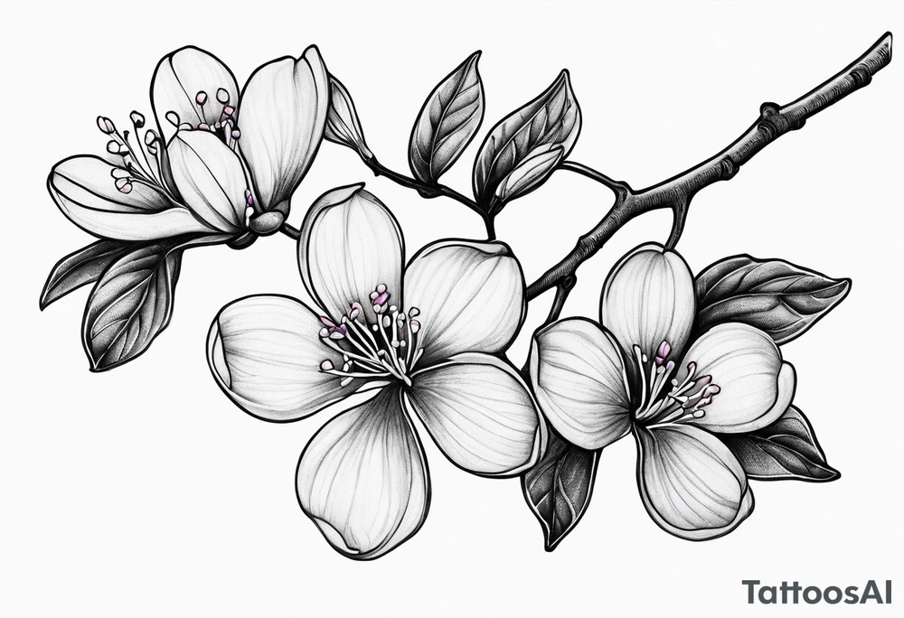 Redbud branch with blossoms tattoo idea
