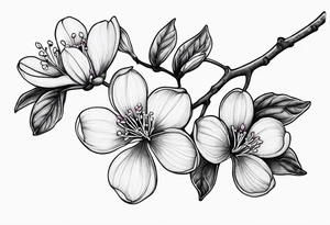 Redbud branch with blossoms tattoo idea